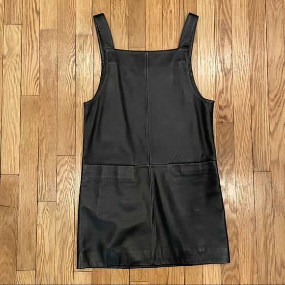 Maje Black Leather Mini Dress Small 1 - Picture 5 of 7